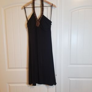 Black Halter with Beading